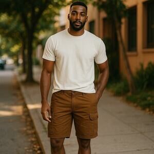 Men’s Marc Ecko Tan Cargo Shorts 34 Gorpcore